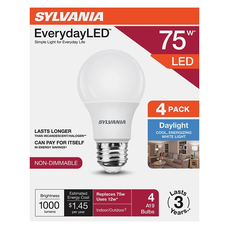 Sylvania 42017 LED Light Bulb, A19 Lamp, Daylight
