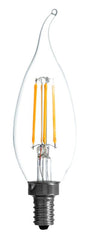 Sylvania TruWave Series 42097 LED Bulb, Bent Tip Lamp, 25 W Equivalent, Candelabra E12 Lamp Base, Dimmable, Clear