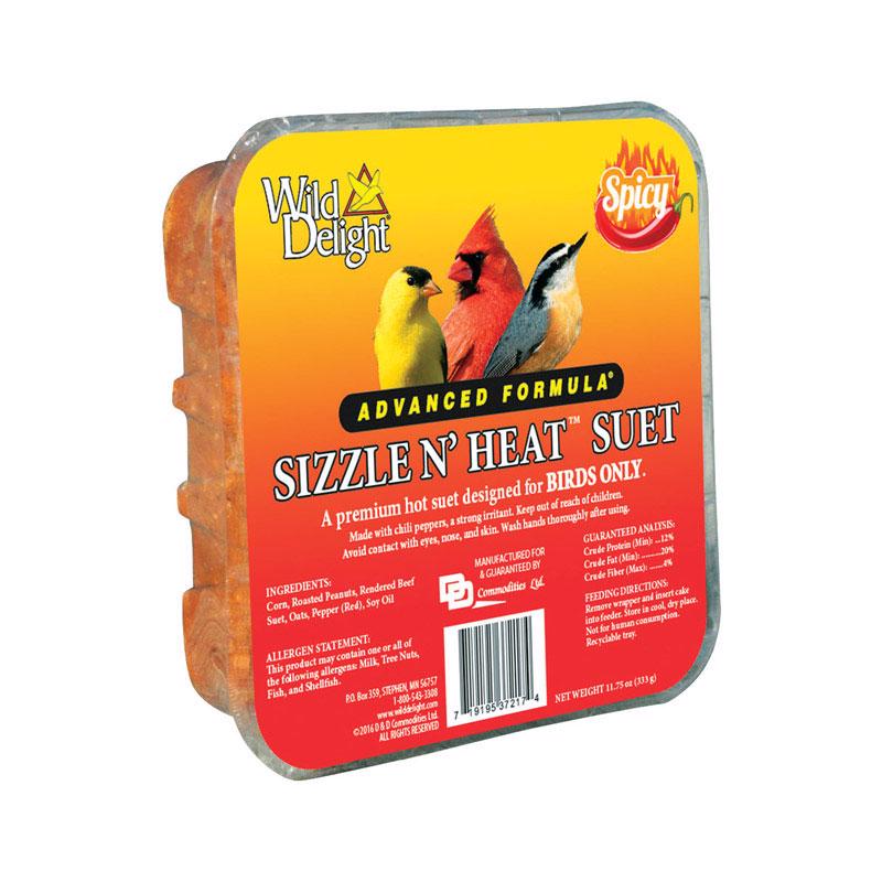 Wild Delight Sizzle N Heat Songbird Beef Suet Wild Bird Food 11.75 oz, Pack of 12