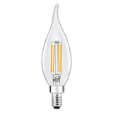 Sylvania TruWave Series 42095 LED Bulb, Bent Tip Lamp, 60 W Equivalent, Candelabra E12 Lamp Base, Dimmable, Clear
