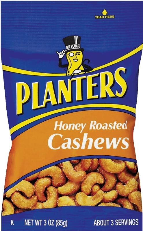 Planters 422700 Cashew, Honey Roasted, 3 oz, Bag, Pack of 12