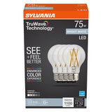Sylvania 42100 Lamp, A19 Lamp, 75 W Equivalent, Medium Screw E26 Lamp Base, Dimmable, Clear, Neutral White