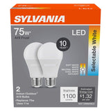 Sylvania Contractor Series 42481 LED Light Bulb, A19 Lamp, 75 W Equivalent, E26 Medium Lamp Base, Frosted