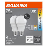 Sylvania Contractor Series 42481 LED Light Bulb, A19 Lamp, 75 W Equivalent, E26 Medium Lamp Base, Frosted