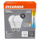 Sylvania 42483 LED Bulb, 5CCT Selectable, A19 Lamp, 100 W Equivalent, E26 Medium Lamp Base, Frosted