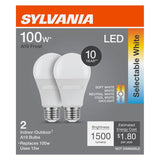 Sylvania 42483 LED Bulb, 5CCT Selectable, A19 Lamp, 100 W Equivalent, E26 Medium Lamp Base, Frosted