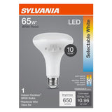 Sylvania 42575 LED Bulb, 5CCT Selectable, BR30 Lamp, 65 W Equivalent, E26 Medium Lamp Base, Dimmable, White, Pack of 4