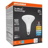 Sylvania TruWave 42108 LED Bulb, 5CCT Selectable, BR40 Lamp, 85 W Equivalent, E26 Medium Lamp Base, Dimmable, Frosted, Pack of 4