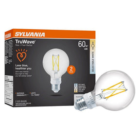 Sylvania TruWave 42271 LED Bulb, 5CCT Selectable, G25 Lamp, 60 W Equivalent, E26 Medium Lamp Base, Dimmable, Clear