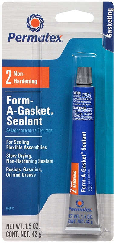 Permatex Form-A-Gasket 80015 Sealant, Black, 1.5 oz Tube, Paste, Alcohol