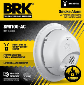 First Alert 1046836 Smoke Alarm, Ionization Sensor, 85dB at 10 ft, White