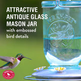 Perky-Pet Hummingbird 32 oz Glass/Metal Mason Jar Nectar Bird Feeder 5 ports, Pack of 2