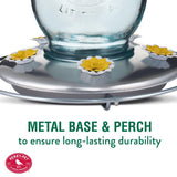Perky-Pet Hummingbird 32 oz Glass/Metal Mason Jar Nectar Bird Feeder 5 ports, Pack of 2