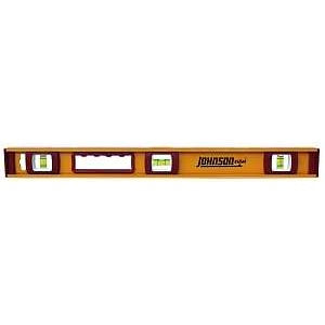 Johnson 1233-2400 I-Beam Level, 24 in L, 3-Vial, Non-Magnetic, Aluminum