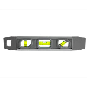 Johnson 1405-0900 Torpedo Level, 9 in L, 3-Vial, Magnetic, Aluminum/Rubber, Gray