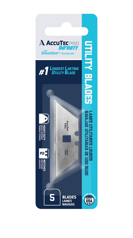 AccuTec PRO Infinity APBL-8007-0000 Utility Blade, High Carbon Steel, Two Facet Edge