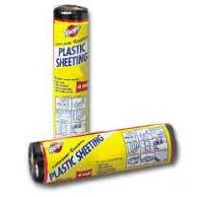 Warp's 6CH15-B Poly Film, 6 mil Thick, 25 ft L, 15 ft W, Black, Pack of 4