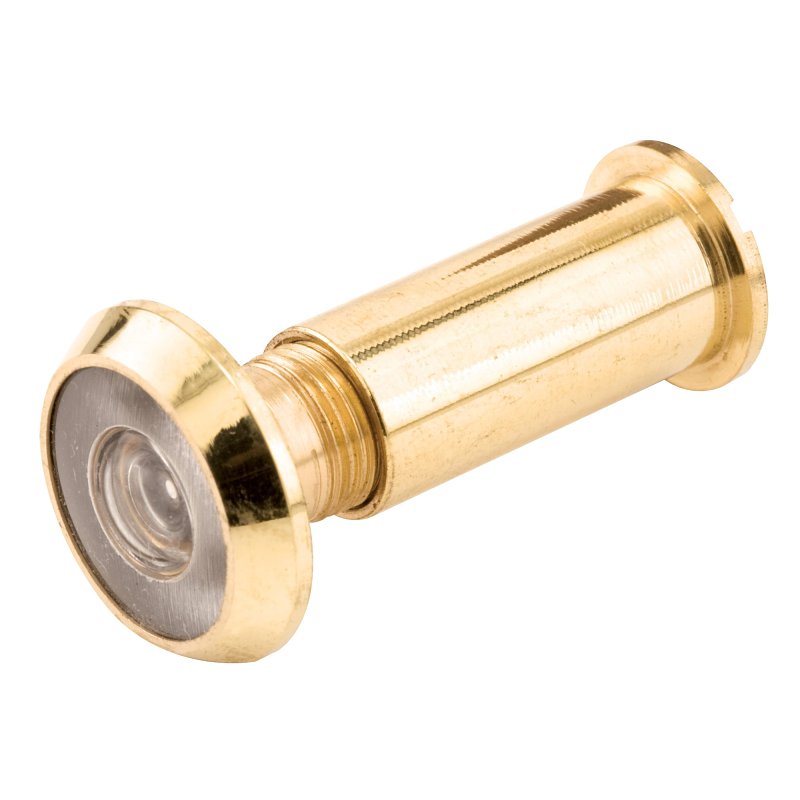 Defender Security U9893 Door Viewer, 180 deg Viewing, 1-3/8 to 2-1/8 in Thick Door, Solid Brass, Brass