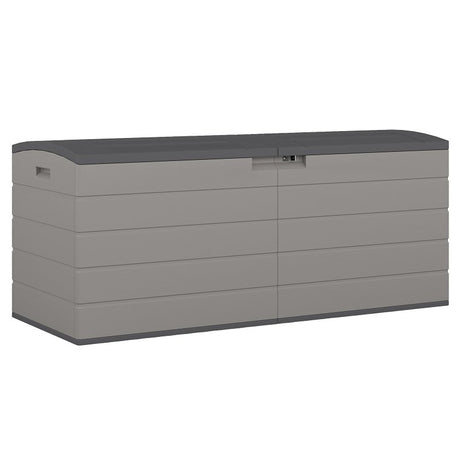 Suncast BMDB1120 Extra Large Deck Box, 59-1/4 in W, 24-1/4 in D, 25-1/4 in H, Plastic, Dove Gray