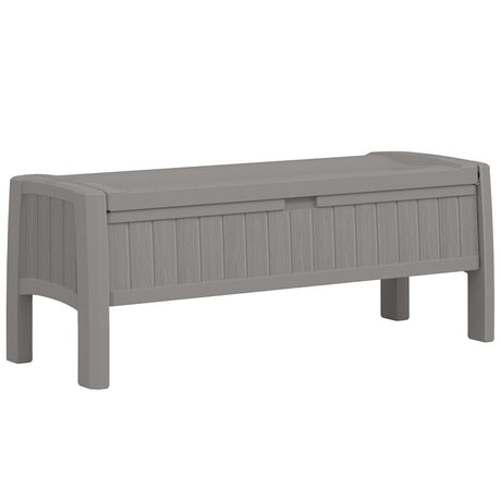 Suncast BMBN1200DG Outdoor Bench with Storage, 46 in W, 18 in D, 18 in H, 2 Seating, Resin Seat, Resin Frame