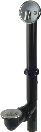 Keeney 64B Bath Drain, Plastic, Black, Chrome-Plated