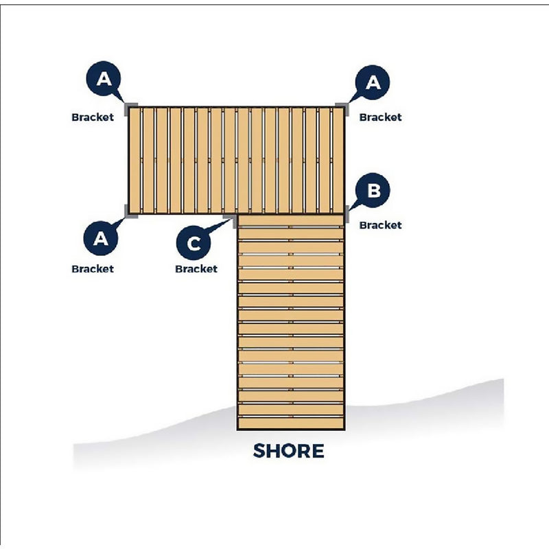 Tommy Docks Gray Steel Inside Corner Bracket