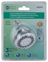 Boston Harbor SD3068CP Fixmount Shower Head, 1.75 (6.6) 80 gpm (L/MIN) psi, 1/2-14 NPT Connection, Threaded, ABS