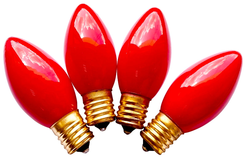 Hometown Holidays 16480 Replacement Bulb, 7 W, Intermediate Lamp Base, Incandescent Lamp, Ceramic Red Light, Pack of 25