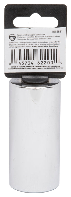 Vulcan MT6528987 Drive Socket, 27 mm Socket, 1/2 in Drive, 12-Point, Chrome Vanadium Steel, Chrome