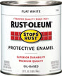 Stops Rust 7790502 Enamel Paint, Oil Base, Flat Sheen, White, 1 qt, Can, 50 to 110 sq-ft/qt Coverage Area