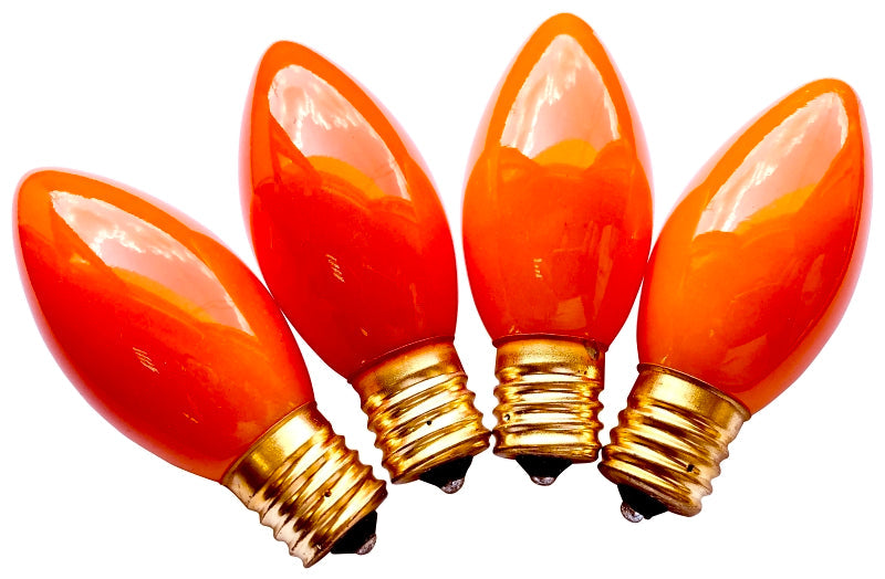 Hometown Holidays 16490 Light Bulb, 7 W, Intermediate Lamp Base, Incandescent Lamp, Ceramic Orange Light, Pack of 25