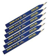 Irwin 66301 Carpenter Pencil, Blue, Wood Barrel, Pack of 12