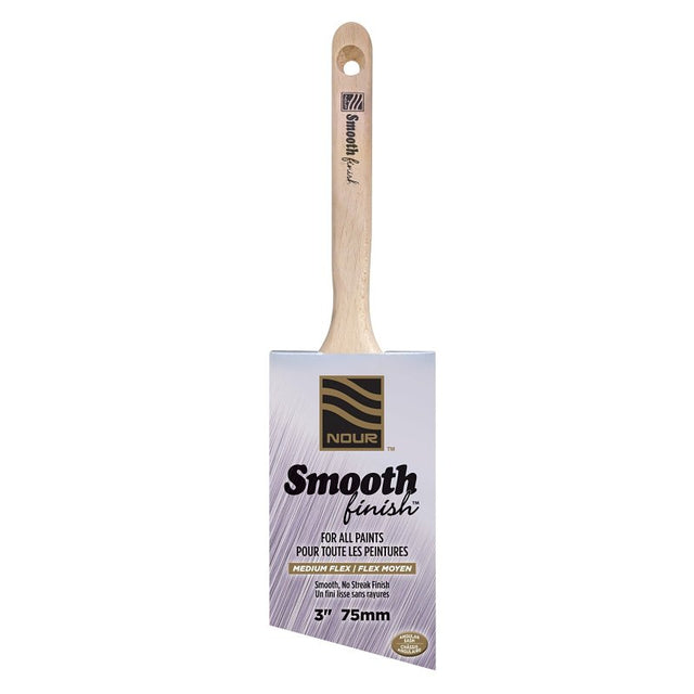 Nour 4441-75N Paint Brush, 3 in W, Angular Brush, Synthetic Bristle, Sash Handle