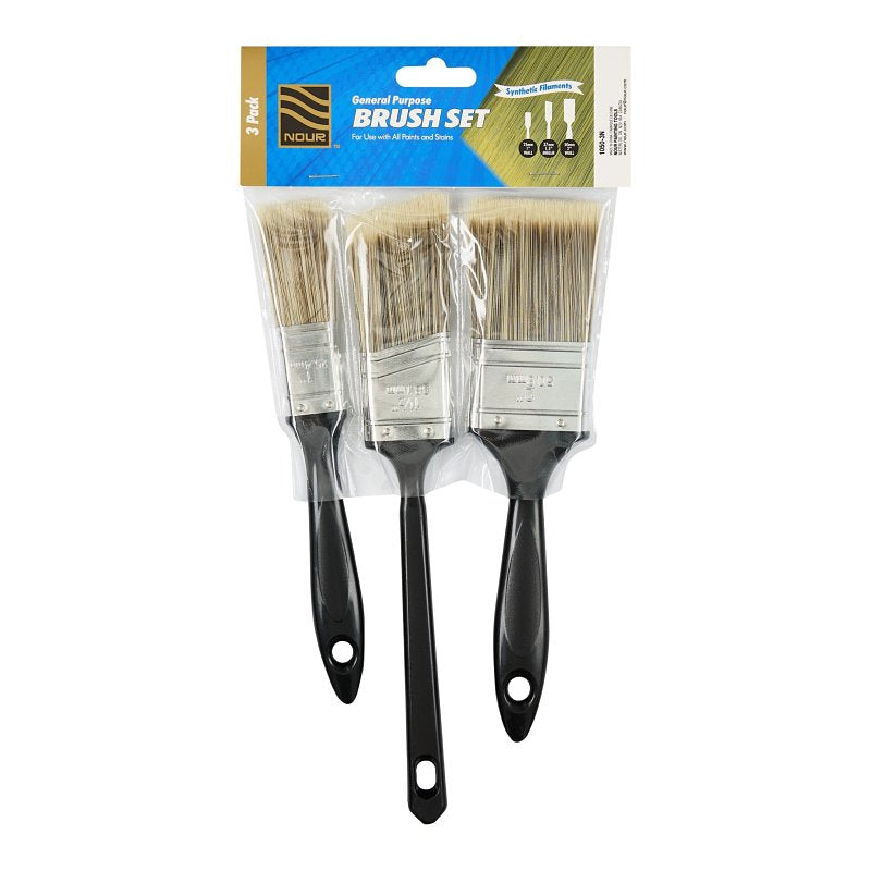 Nour 1050-3N General-Purpose Paint Brush Set, 3 -Brush