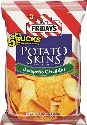 TGI Fridays 515432 Snack Chips, Cheddar, Jalapeno Flavor, 3 oz Bag, Pack of 6