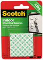 Scotch 111-24 Mounting Square, Heavy-Duty, 1 in L, 1 in W, White