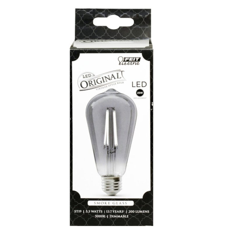 Feit Electric ST19/SMK/VG/LED LED Bulb, Decorative, ST19 Lamp, 25 W Equivalent, E26 Lamp Base, Dimmable, Clear, Pack of 4