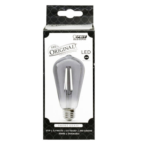 Feit Electric ST19/SMK/VG/LED LED Bulb, Decorative, ST19 Lamp, 25 W Equivalent, E26 Lamp Base, Dimmable, Clear, Pack of 4