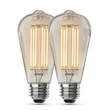 Feit Electric ST19100CL/927CA/2 LED Light Bulb, Original Vintage, 1490 Lumens, 15 W, ST19 Lamp, 100 W Equivalent, Clear