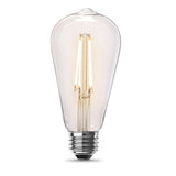 Feit Electric ST1960/CL/927CA/2 Filament LED Bulb, ST19 Lamp, 60 W Equivalent, E26 Medium Lamp Base, Dimmable, Clear