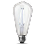 Feit Electric ST1960/CL/950CA/2 Filament LED Bulb, ST19 Lamp, 60 W Equivalent, E26 Medium Lamp Base, Dimmable, Clear