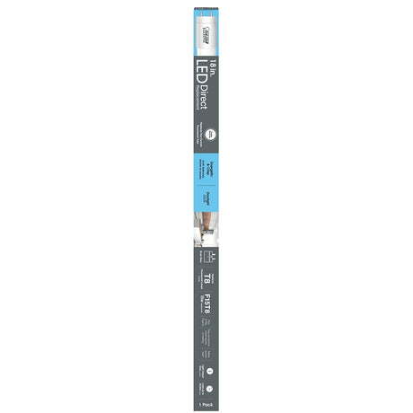 Feit Electric T818/850/LED Linear LED Tube, T8 Lamp, G13 Medium Lamp Base, Non-Dimmable, Daylight, 5000 K Color Temp