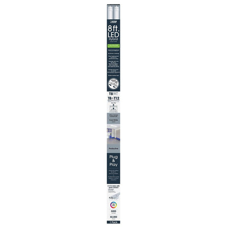 Feit Electric T96/840/AB/LED LED Lamp, Dual-Mode, Linear, 5200 Lumens, 43 W, T8/T12 Lamp, 75 W Equivalent, Daylight