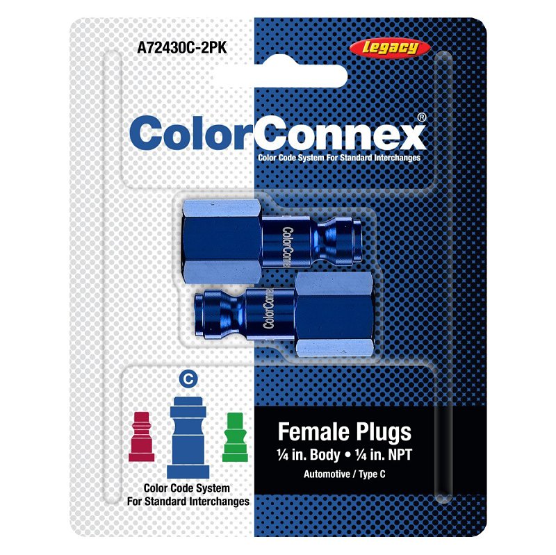 ColorConnex A72430C-2PK Plug, Automotive Interchange, 1/4 in, FNPT, Aluminum, 2/PK