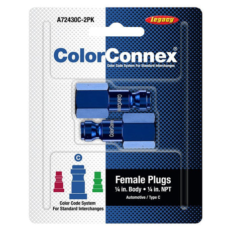 ColorConnex A72430C-2PK Plug, Automotive Interchange, 1/4 in, FNPT, Aluminum, 2/PK