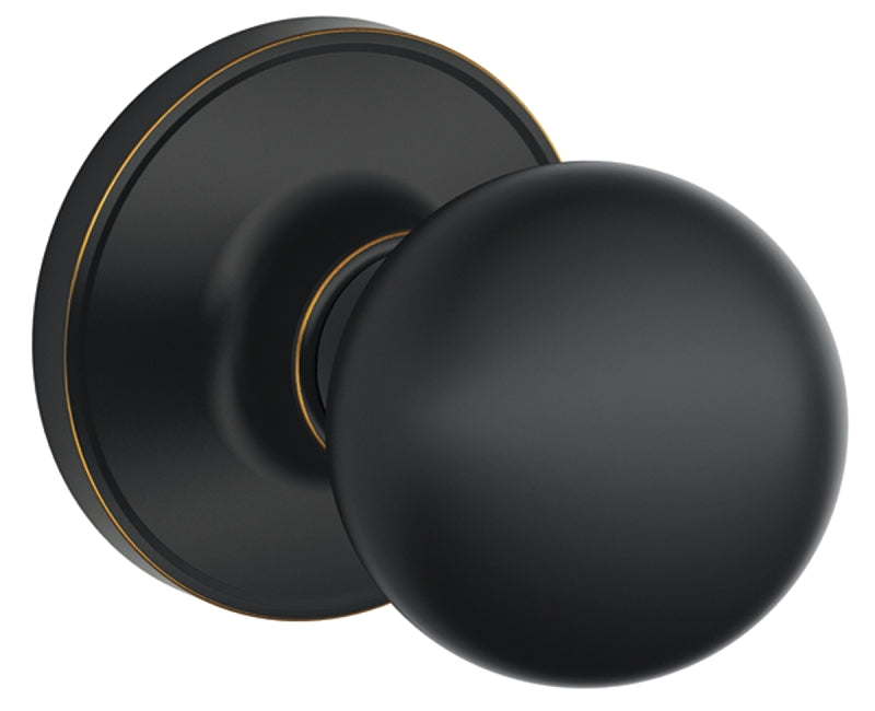 Schlage Corona Series J10 CNA 716 Passage Knob, Metal, Aged Bronze, 2-3/8, 2-3/4 in Backset, 1-5/8 x 2-3/4 in Strike