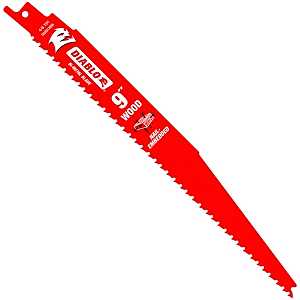Diablo DS0912BW2 Reciprocating Saw Blade, Applicable Materials: Wood, 9 in L, 6/12 TPI