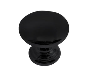 Laurey Summerland Series 12120 Cabinet Knob with Ring Base, 1 in Projection, Zinc, Matte Black