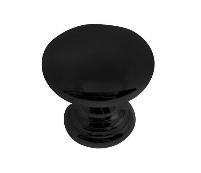 Laurey Summerland Series 12120 Cabinet Knob with Ring Base, 1 in Projection, Zinc, Matte Black