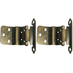 Laurey 28605 Cabinet Hinge, 3/8 in Inset, Self Close, Antique Brass